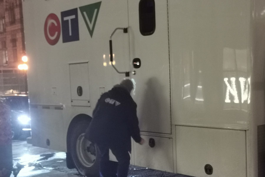 Broadley opens the door to CTV truck
